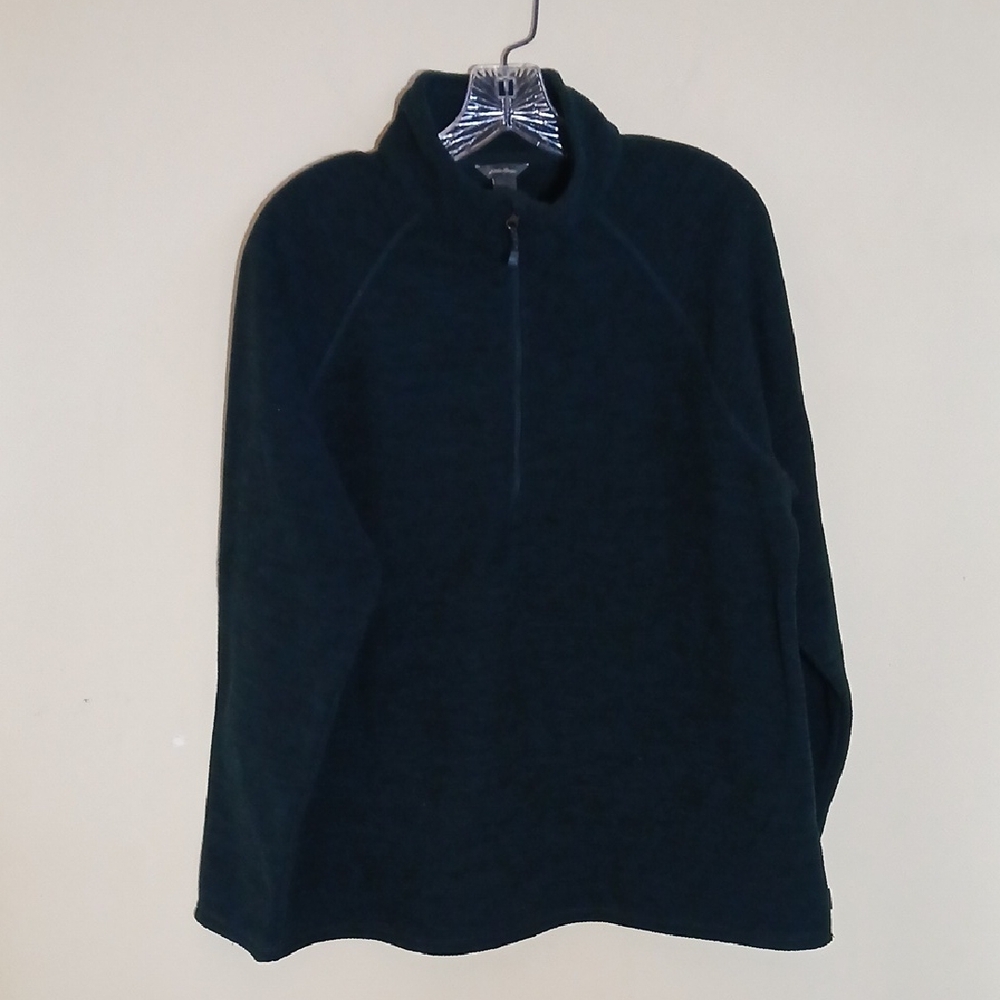 Eddie Bauer Women's Dark Green Quarter-Zip Fleece Pullover